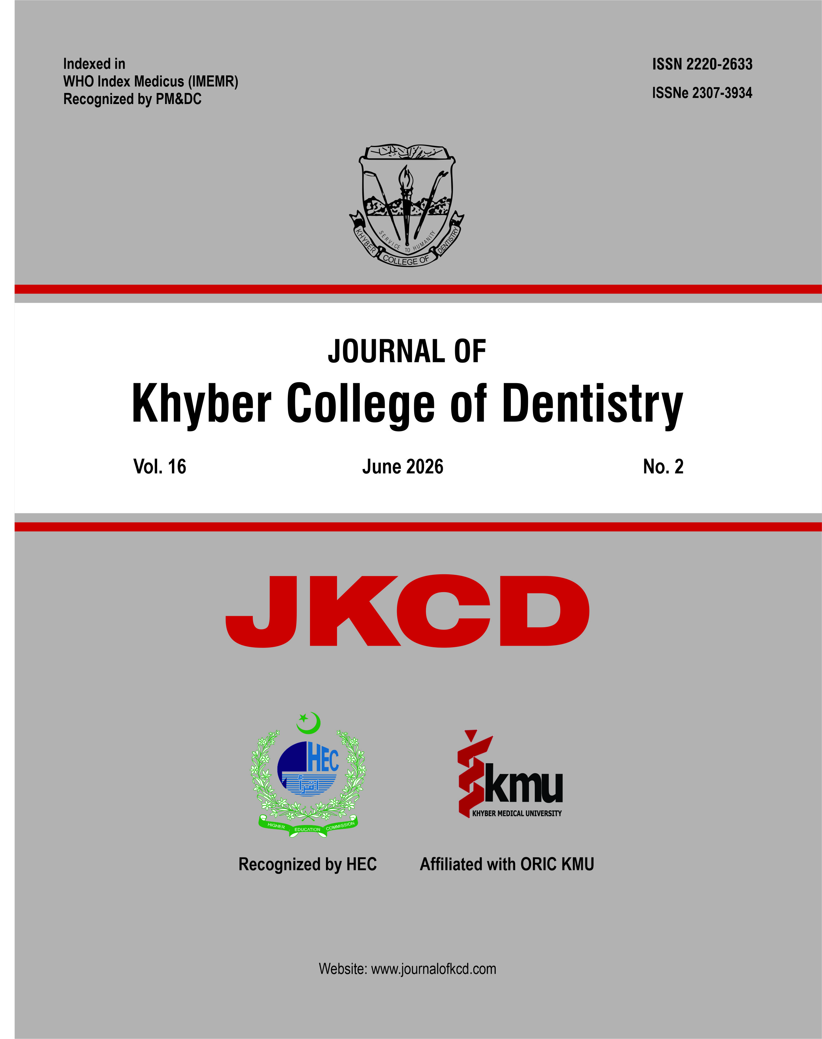 					View Vol. 16 No. 02 (2026): Journal of Khyber College of Dentistry
				